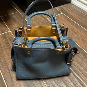 Coach Navy/Denim color leather Rogue Bag